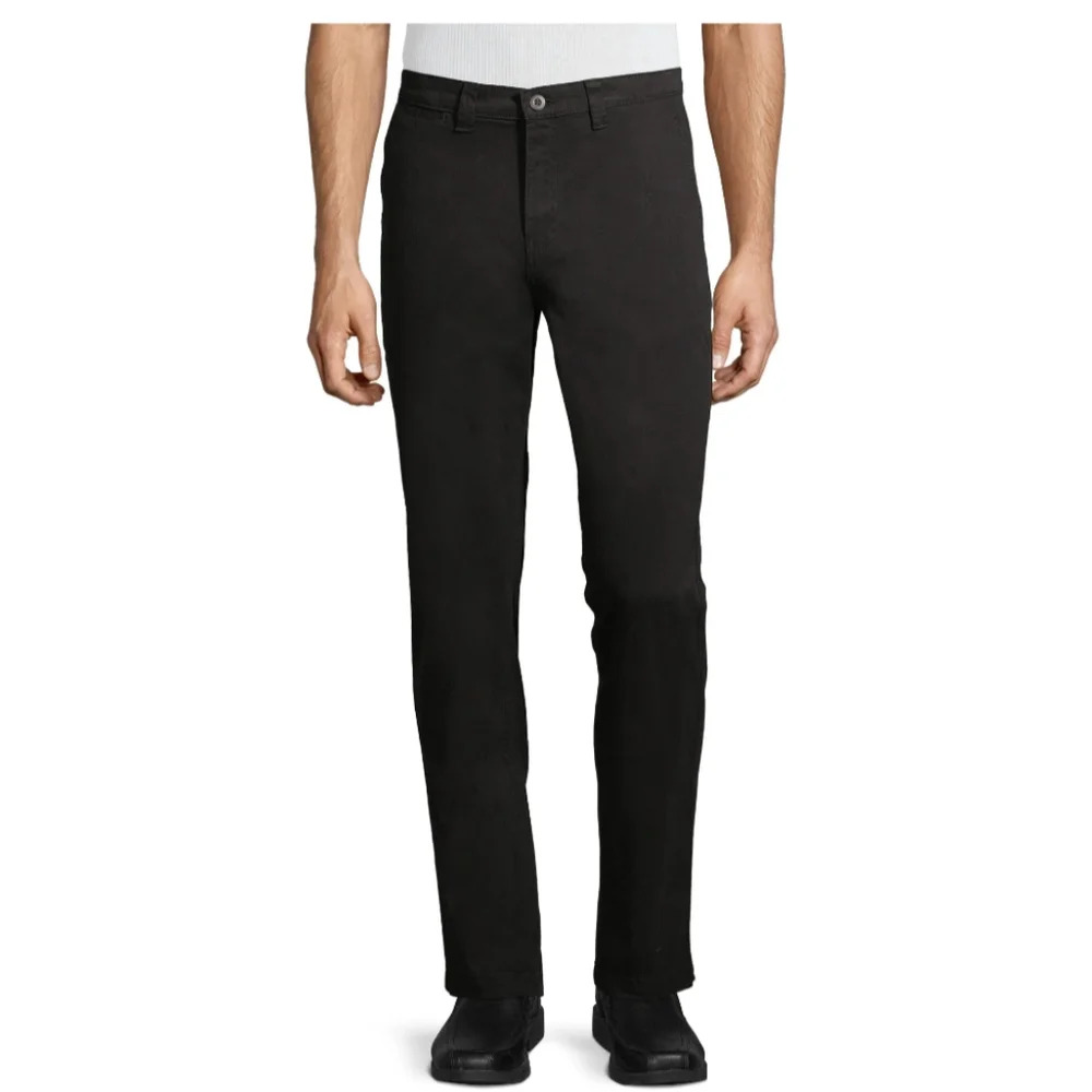 George Men's Size 40x30 Athletic Fit Chino Pants Black Soot